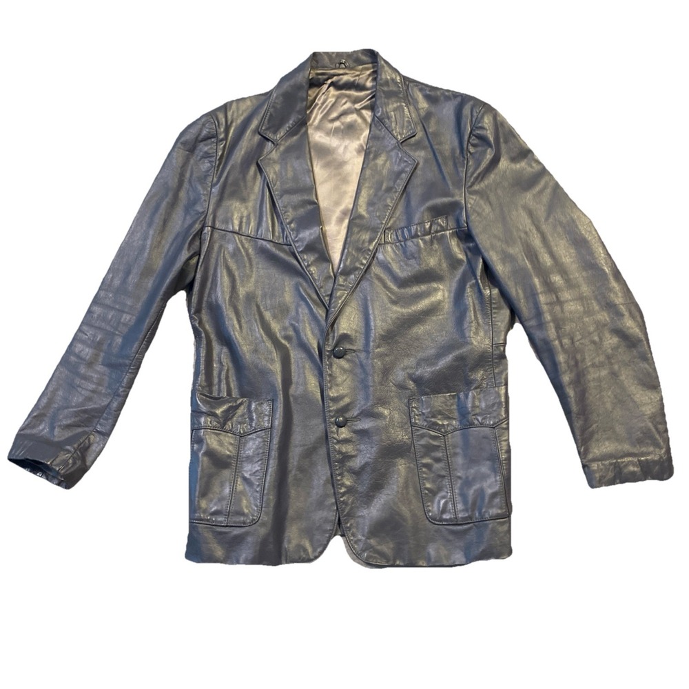 Vintage Leather Jacket Startown of Londontown Gray Size 44